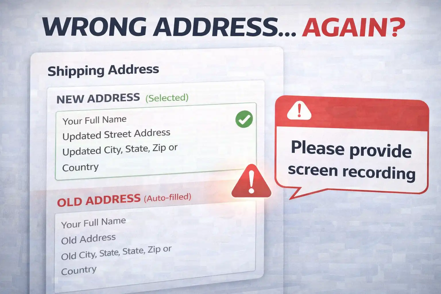 aliexpress wrong shipping address bug old address auto filled after update order sent to wrong location issue