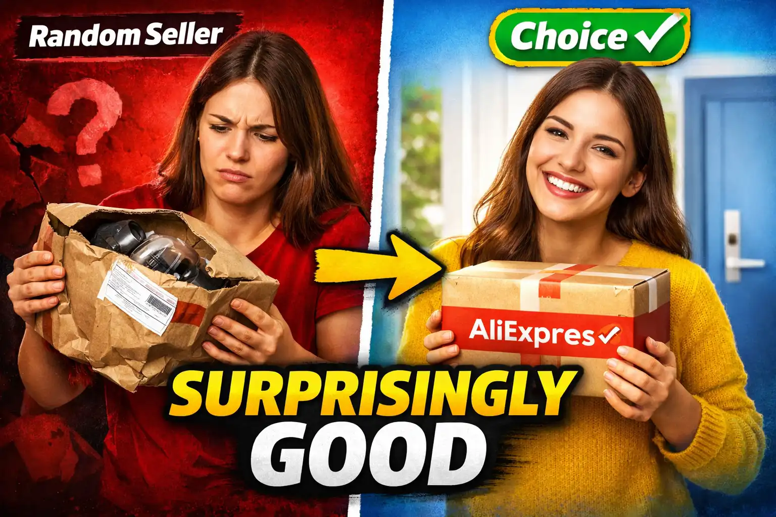 aliexpress choice sellers safe shopping fast delivery comparison normal vs choice listing experience