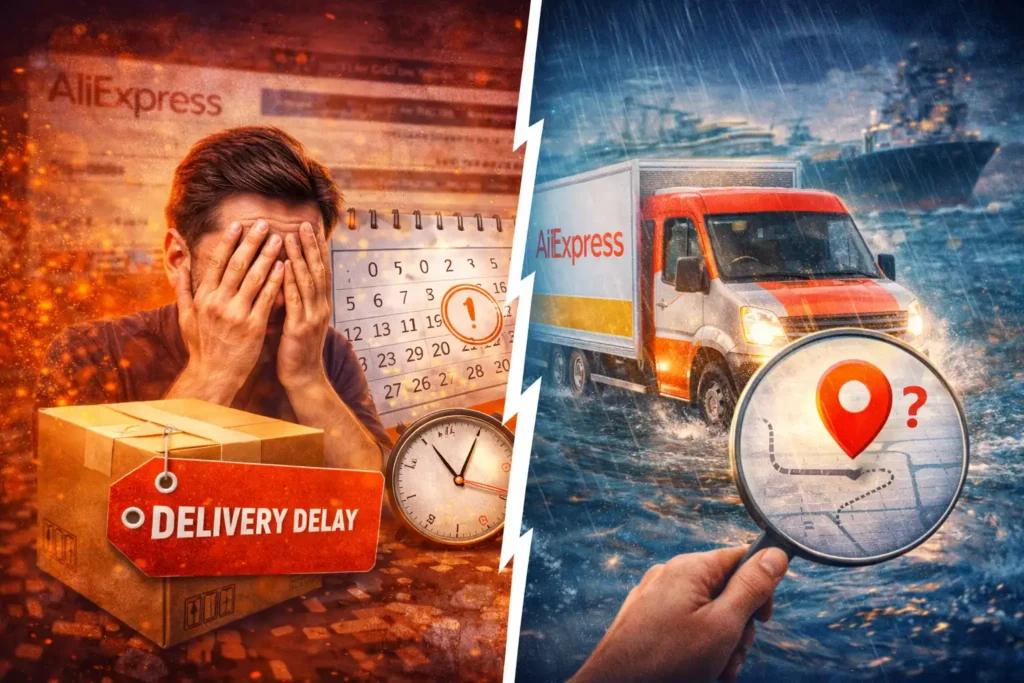 aliexpress delivery delay timeline expected date missed package still in transit logistics issue
