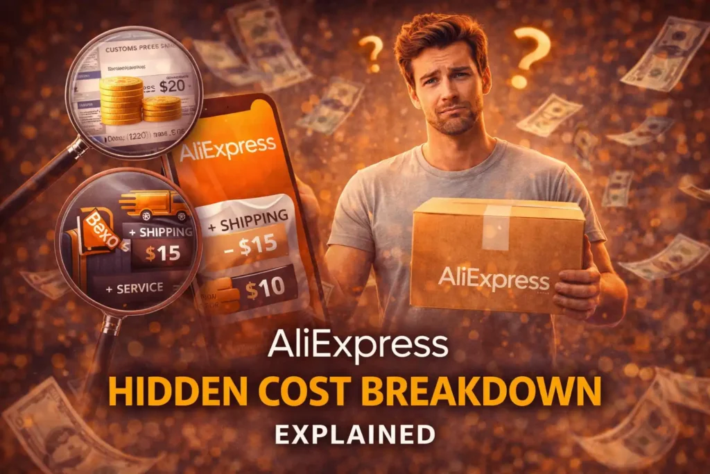 aliexpress price increase shipping tax breakdown small item expensive total cost illustration